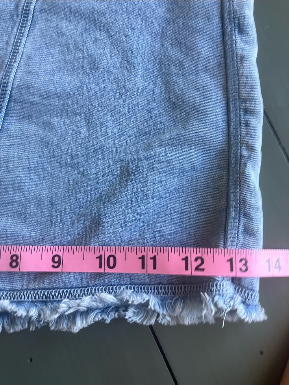 AERIE Real Soft Wide-Leg Jogger Style Blue Denim Pull-On Pants Raw Hem Size L - Picture 10 of 14